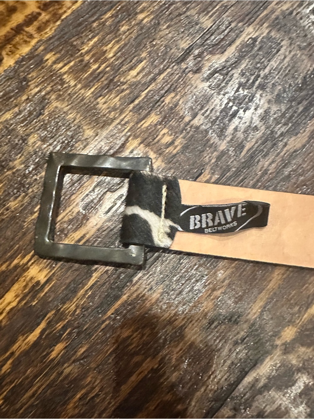 Cowhide-Print leather women’s Waist Belt with Metal buckle - Picture 3 of 8